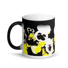 Load image into Gallery viewer, White Pansy’s Matte Black Magic 11oz Coffee Mug