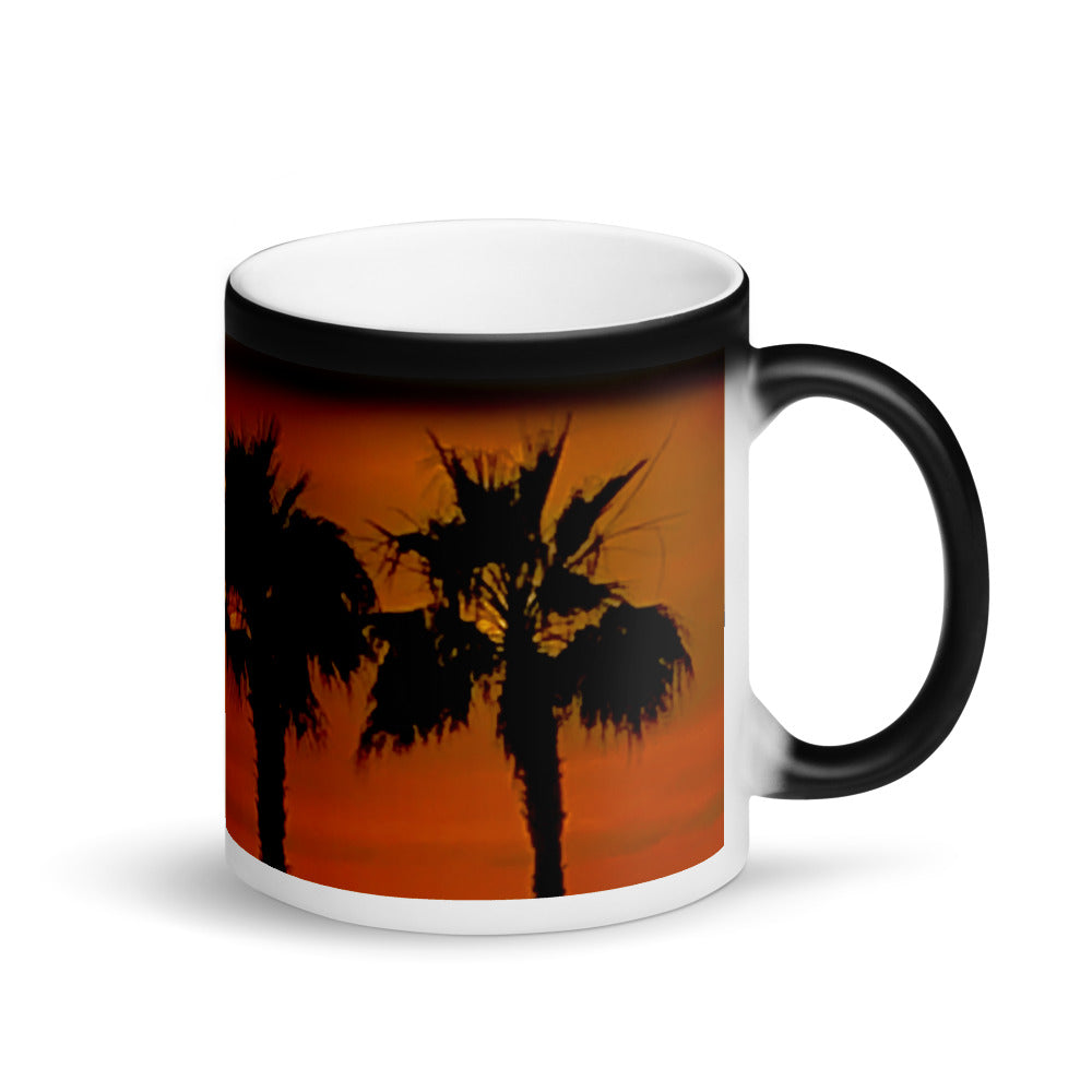 Warm Springs Palms Matte Black Magic 11oz Coffee Mug