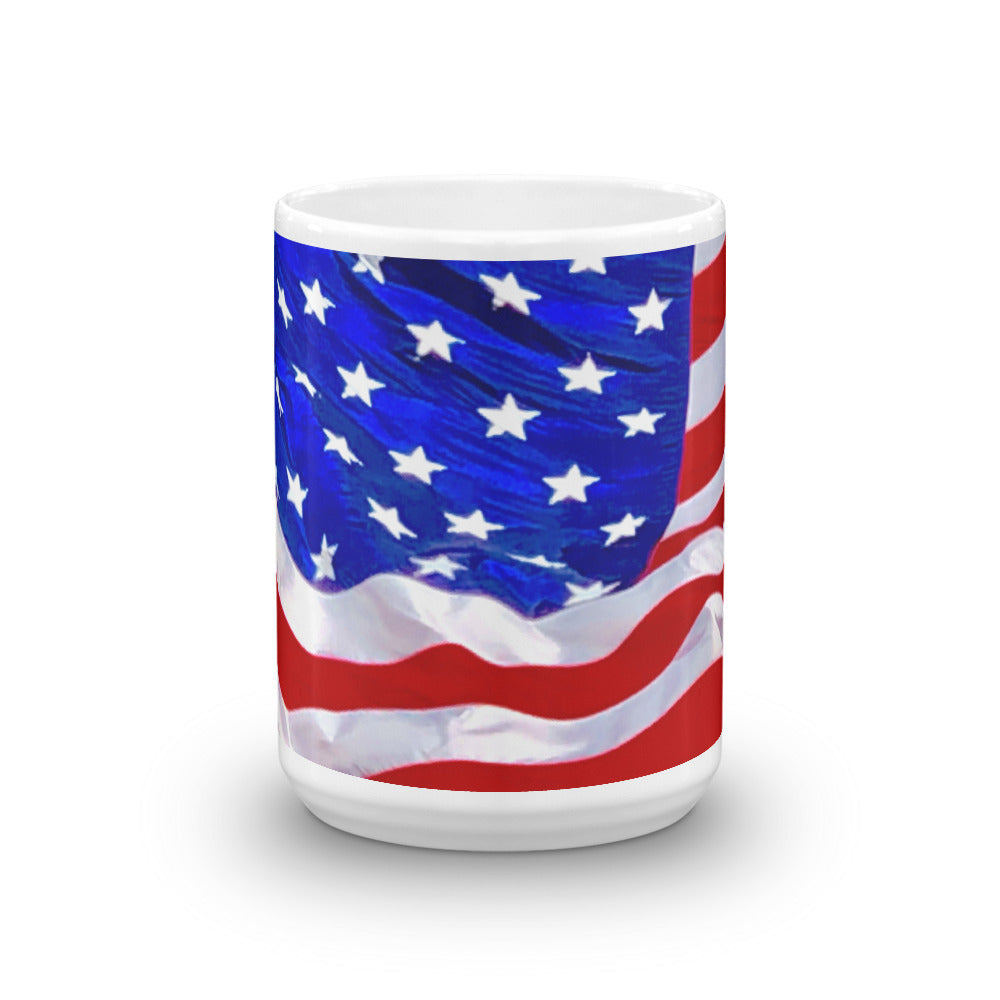 American Flag Wavy Coffee Mug