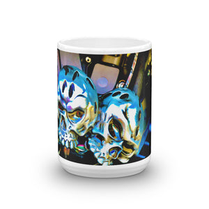 Twin V Skeleton Head Coffee Mug