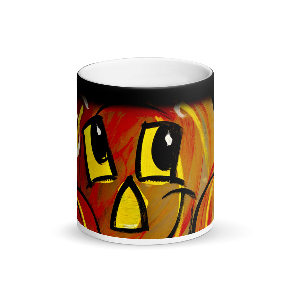 Happy Pumpkin Matte Black Magic 11oz Coffee Mug