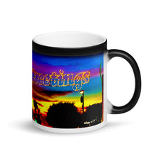 Load image into Gallery viewer, Season’s Greetings Matte Black Magic 11oz Coffee Mug
