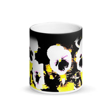 Load image into Gallery viewer, White Pansy’s Matte Black Magic 11oz Coffee Mug
