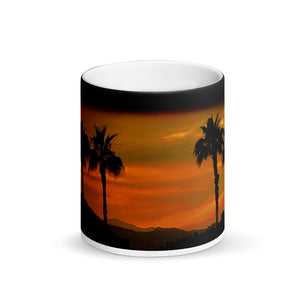Sunset 6 Palm Tree’s 11oz Matte Black Magic Coffee Mug