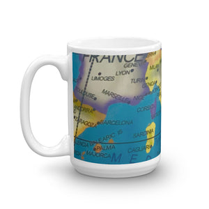 Map of Italy & Europe 15oz Coffee Mug