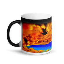 Load image into Gallery viewer, Exotic Sunset Sky Clouds 11oz Matte Black Magic Coffee Mug