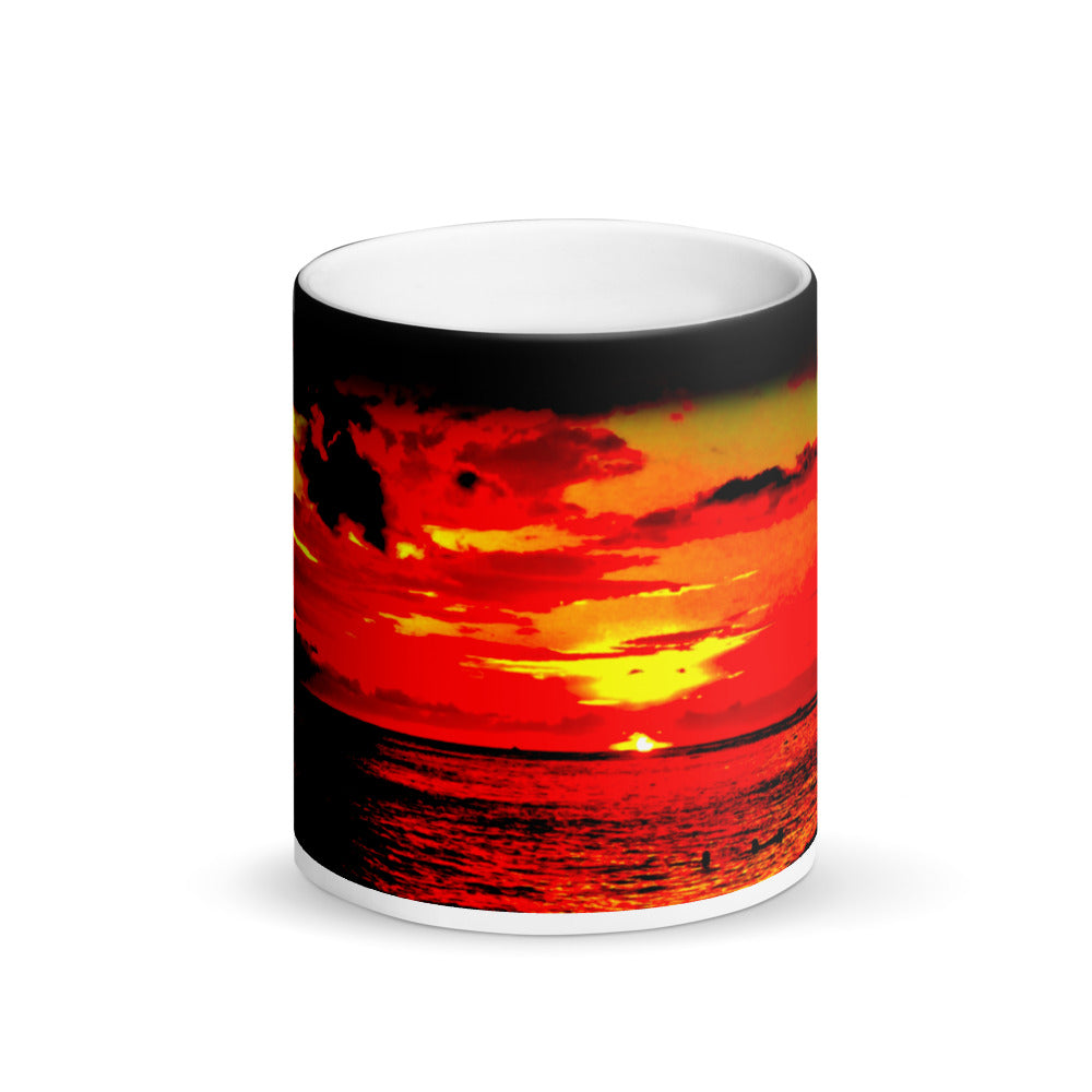 Waikiki Sunset Matte Black Magic 11oz Coffee Mug