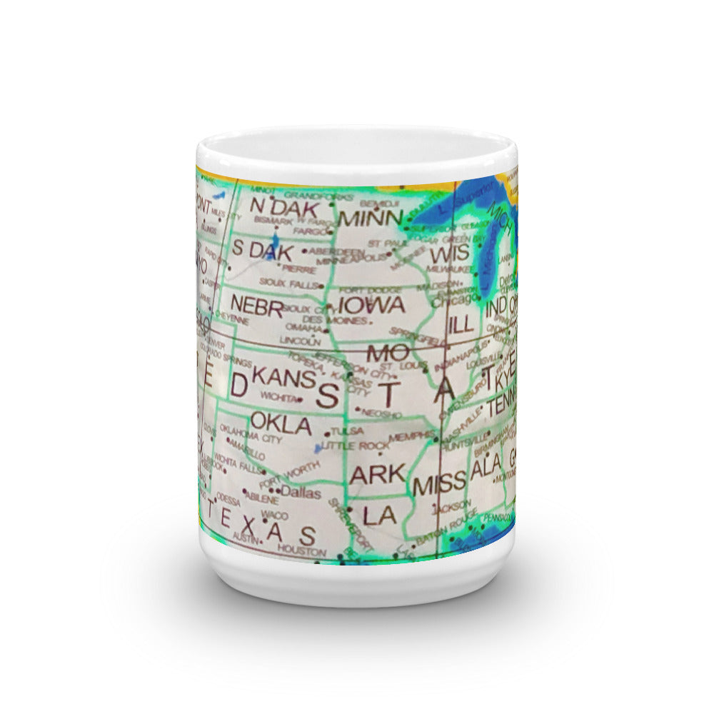USA Map 15oz Coffee Mug