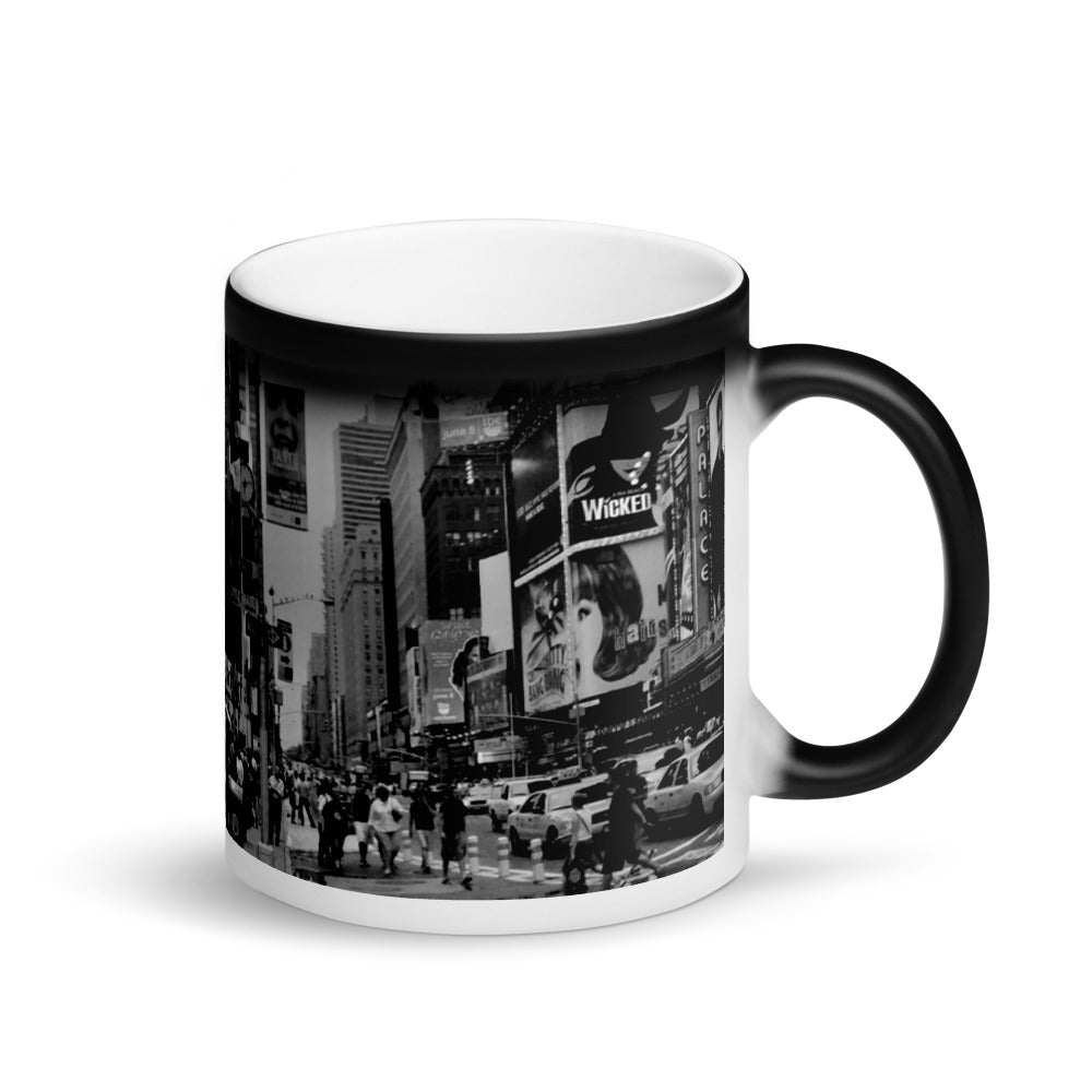 New York Times Square Matte Black Magic 11oz Coffee Mug