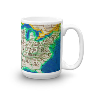 USA Map 15oz Coffee Mug