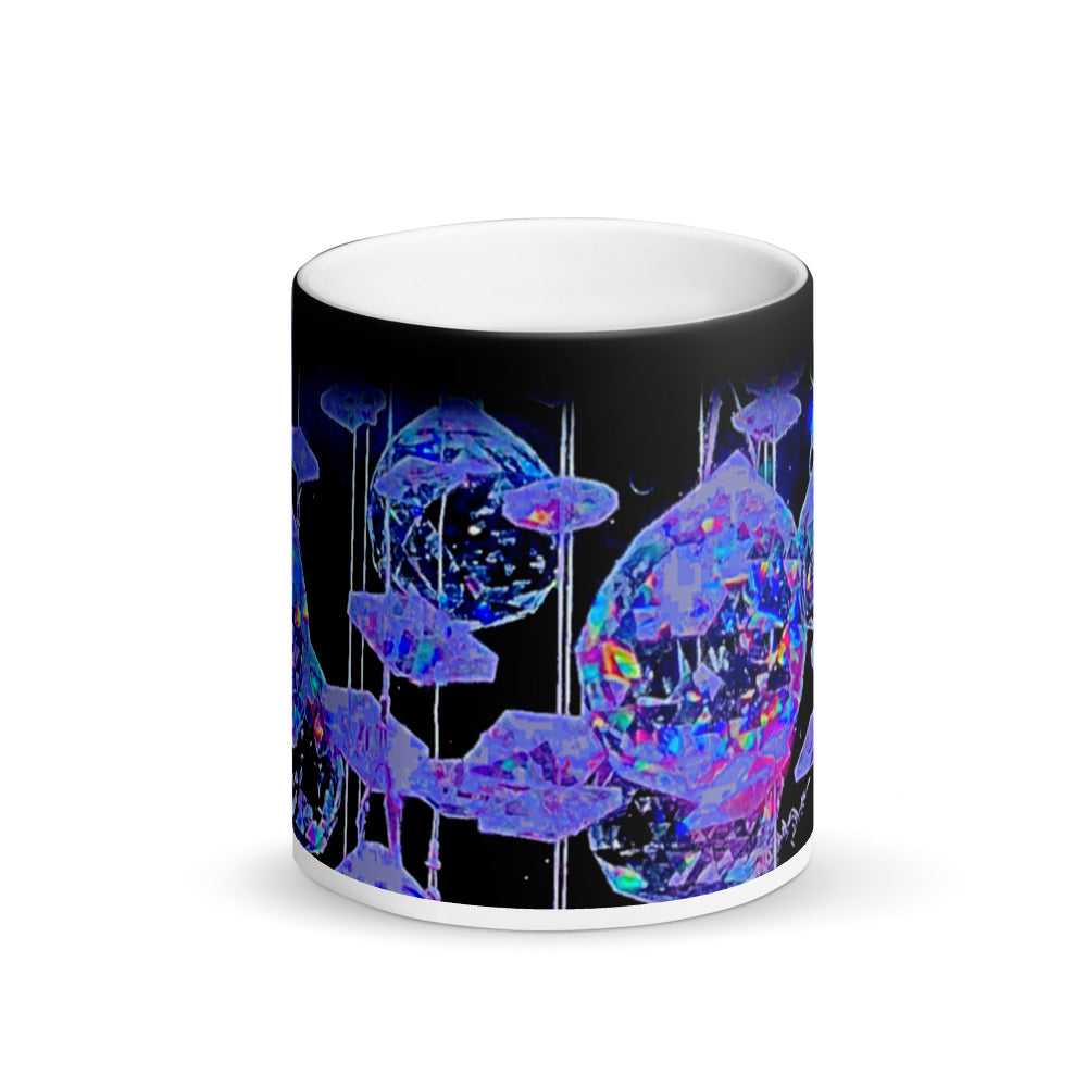 Purple Purple Crystals Matte Black Magic 11oz Coffee  Mug