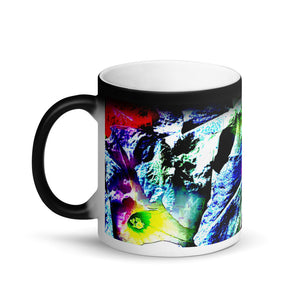 Multi Colored Pansies Matte Black Magic 11oz Coffee Mug
