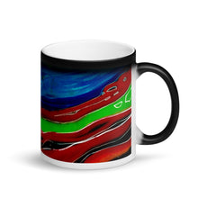 Load image into Gallery viewer, Swirling Matte Black Magic 11oz Coffee Mug