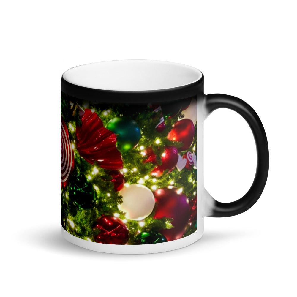 Christmas Tree Ornaments Matte Black Magic 11oz Coffee  Mug