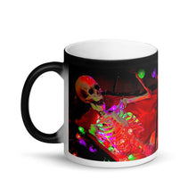 Load image into Gallery viewer, Skeleton RIP Matte Black Magic 11oz Coffee Mug