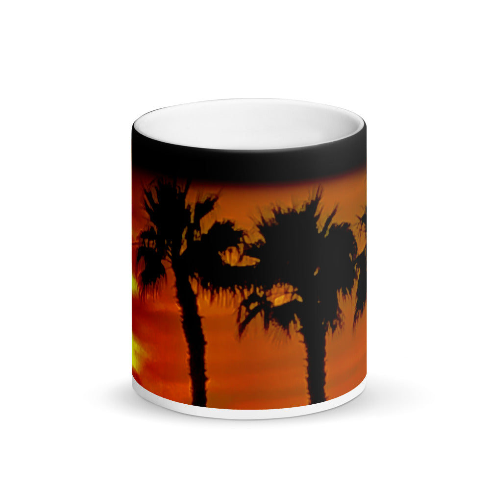 Warm Springs Palms Matte Black Magic 11oz Coffee Mug