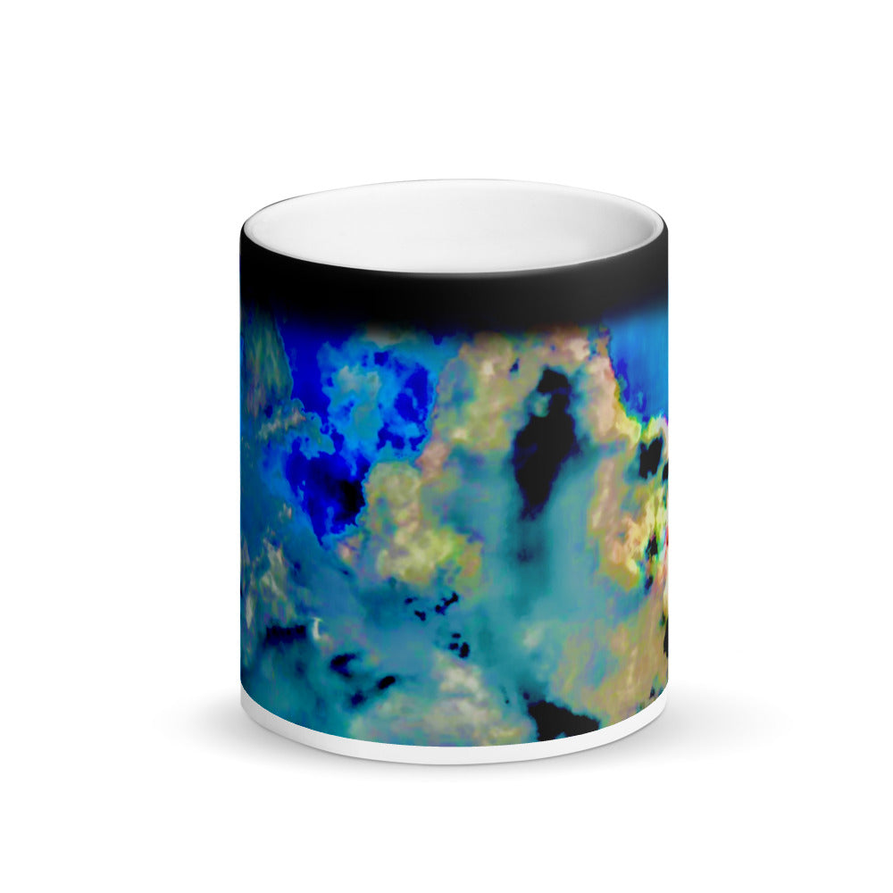 Transitioning Clouds Matte Black Magic 11oz Coffee Mug