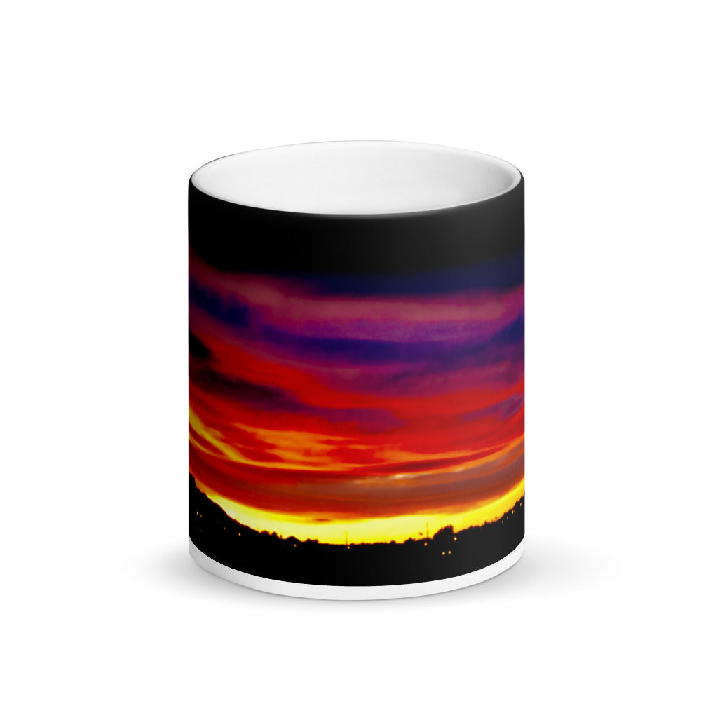 Sunset Purple Hue’s 11oz Matte Black Magic Coffee  Mug