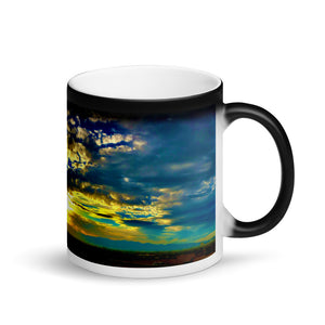 Sunset Mountain Vista 11oz Matte Black Magic Coffee Mug